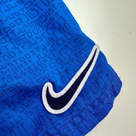Nike Men's Large Blue Ombre Just Do It Swoosh Patch Swim Trunks Shorts Mesh - Picture 8 of 10